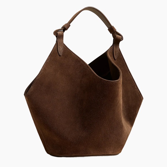 KHAITE Handbags - Khaite Mini Lotus in Brown Suede
